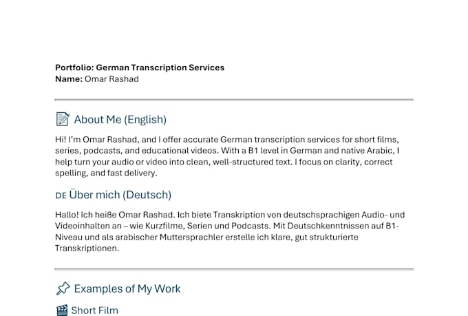 transcribe your german audio or video into clear text